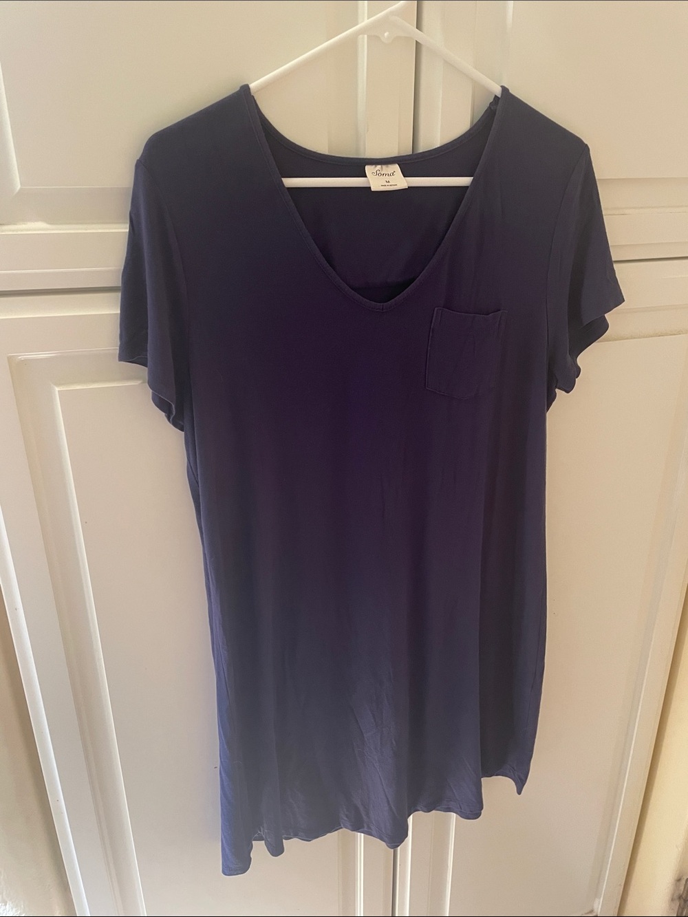 Soma Navy Blue Night Shirt M Short Sleeve.